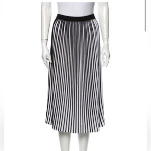 Lafayette 148 New York Black and White pleated Maxi Skirt